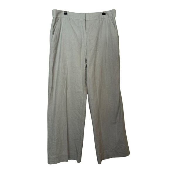 NWT Abercrombie & Fitch Wide-Leg Linen Blend Cotton Lined Pants Size L - Picture 1 of 10